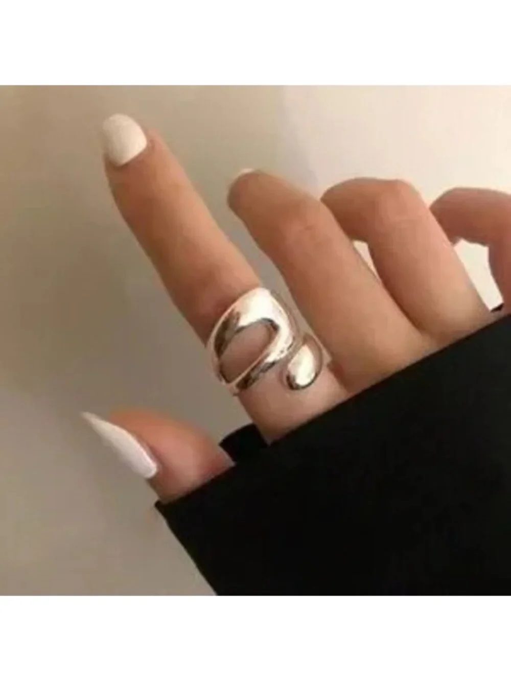 Silver Stainless Steel 1pc Geometric Ring